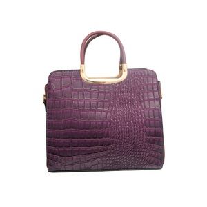 PTWUSA Purple Alligator Square Handbag